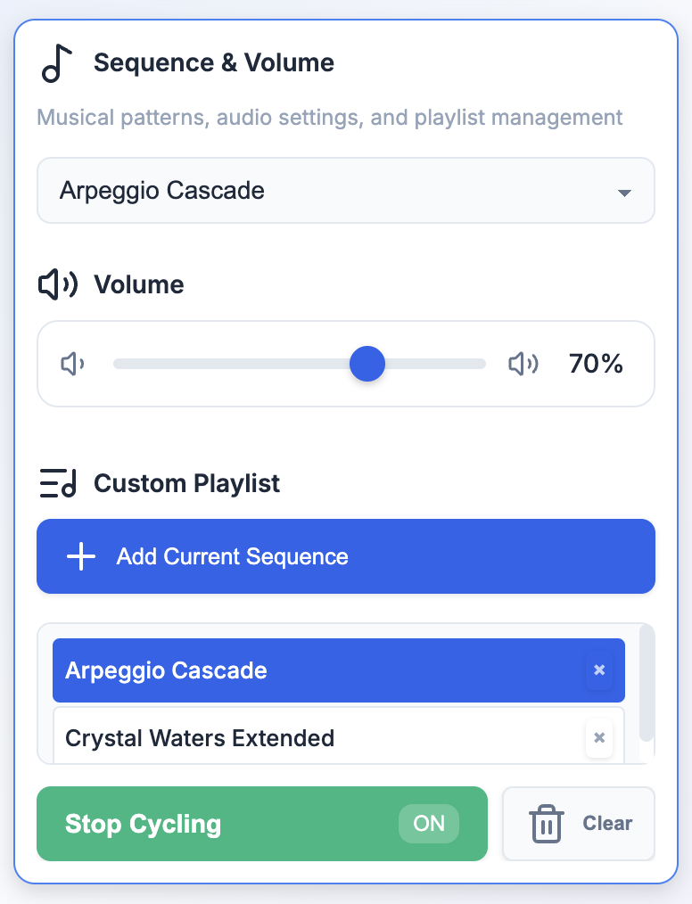 TypeTones Sequence & Volume Controls